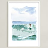 "Hang Five" - Art Print in Pacific Green by Mary Cecelia - Framed