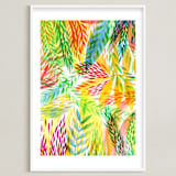 "Tropical" - Art Print in Sunny yellow by Alexandra Dzh - Framed