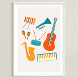"Play Music" - Art Print in Persimmon by Malty Designs - Framed