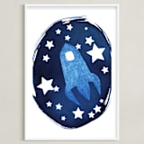 "To the stars and beyond" - Art Print in Prussian Blue by raven erebus - Framed