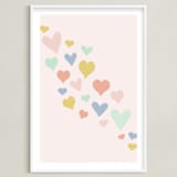 "wave of love" - Art Print in Charming Pink by Kasia Labocki - Framed