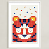 "Tigronometry" - Art Print in Tiger Orange by Masha Zimovich - Framed
