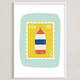 "Oh Buoy" - Art Print in Seafoam by Nadia Hassan - Framed