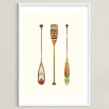 "Let's Get Paddles" - Art Print in Wood by SUWACHI - Framed