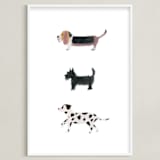 "it's a dog's world" - Art Print in clean white by Sheila Sunaryo - Framed