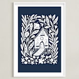 "Fairy House" - Art Print in Midnight by Kristen Knechtel - Framed