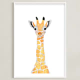 "baby animal.giraffe" - Art Print in merigold by Cass Loh - Framed