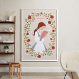 "Disney's Belle Library" - Personalized Art Print in Rose by Jamie Alexander - In a Room