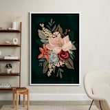 "Mixed Botanicals III" - Art Print in Green by Susan Moyal - In a Room