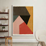 "Geo Abstract" - Art Print in Urban Red by Angel Walker - In a Room