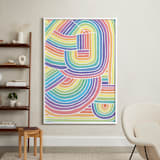"A Long Ray Around II" - Art Print in Pastel Rainbow by raven erebus - In a Room
