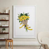 "Hawaii Hibiscus Bouquet" - Art Print in Canary Yellow by Susan Moyal - In a Room