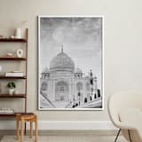 "Reflection of the Taj Mahal" - Art Print in Black and White by Heather Marie - In a Room