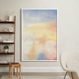 "Red Rising Sun 1" - Art Print in Morning Yellow by Susanne Kasielke - In a Room