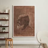 "Human One: Anton" - Art Print in Dark Coral by Colin Stuart - In a Room