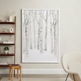 "Birch Woods in Winter" - Art Print in Ivory by Shannon Chen of Four Wet Feet Studio - In a Room