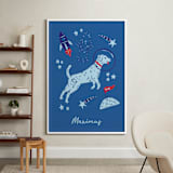 "Space Pup" - Personalized Art Print in Celestial by Kristin Mastoras - In a Room