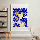 "The Happiest Flowers" - Art Print in Cobalt Blue by Kristian Gallagher - In a Room