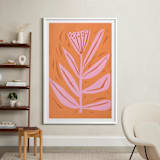 "Tall Flower" - Art Print in peach sorbet by Brandie Stonge - In a Room