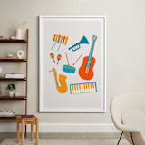 "Play Music" - Art Print in Persimmon by Malty Designs - In a Room