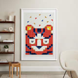 "Tigronometry" - Art Print in Tiger Orange by Masha Zimovich - In a Room