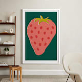 "Berry in Summer" - Art Print in Forest Green by Zhanet Rosenova - In a Room