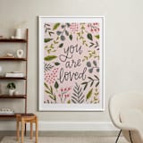 "You Are Loved - Floral" - Art Print in Blush Pink by Alexa Zurcher - In a Room