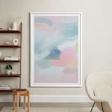 "Rainbows and Sunshine" - Art Print in Soft Pink by Lindsay Kelly Art - In a Room