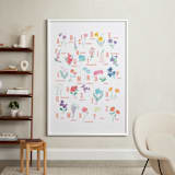 "Flower Alphabet" - Art Print in Peach by Jessica Kelemen - In a Room