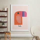 "mod toucan" - Art Print in peach by Carrie Moradi - In a Room