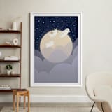 "What We Dream At Night" - Art Print in Midnight Blue by Carol Lin - In a Room