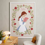 "Disney's Belle Library" - Personalized Art Print in Rose by Jamie Alexander - In a Room