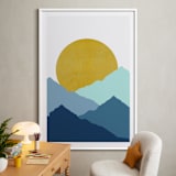 "Mountain Love" - Art Print in Midnight Blue by Sudevi Sen - In a Room