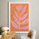 "Tall Flower" - Art Print in peach sorbet by Brandie Stonge - In a Room