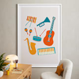 "Play Music" - Art Print in Persimmon by Malty Designs - In a Room