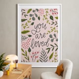 "You Are Loved - Floral" - Art Print in Blush Pink by Alexa Zurcher - In a Room
