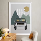 "Beep Beep" - Art Print in Forest by Christie Garcia - In a Room