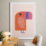 "mod toucan" - Art Print in peach by Carrie Moradi - In a Room