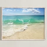 "A Splash of Green" - Art Print in Turquoise Blue by Carole Crohan - CaroleeXpressions - Framed