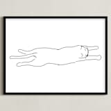 "Sleepy Kitty" - Art Print in White by Tyler Tea - Framed