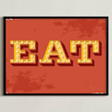 "EAT" - Art Print in Bisque by Rochelle Renee - Framed