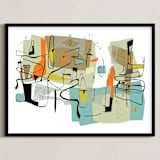 "fairview 1954" - Art Print in seafoam green by edwin wade - Framed