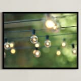 "String of Lights" - Art Print in Leaf Green by L. Daniel - Framed