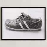 "Sylvie's Shoe" - Art Print in Black & White by Meagan Christensen - Framed
