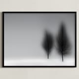 "a foggy NIGHT" - Art Print in foggy gray by Gail Schechter - Framed