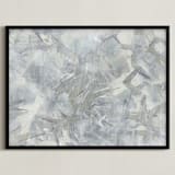 "Neutral Storm" - Art Print in Khaki and Grey by Angela Simeone - Framed