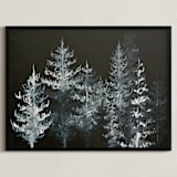 "Black Trees" - Art Print in Black by Emily Magone - Framed