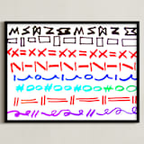 "xx=" - Art Print in red by Ramoncita - Framed