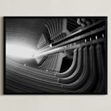 "Belly of the Beast" - Art Print in Rib Black by Jeff Preuss - Framed