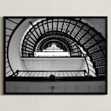 "Lighthouse Spiral" - Art Print in Spiral Black by Jeff Preuss - Framed